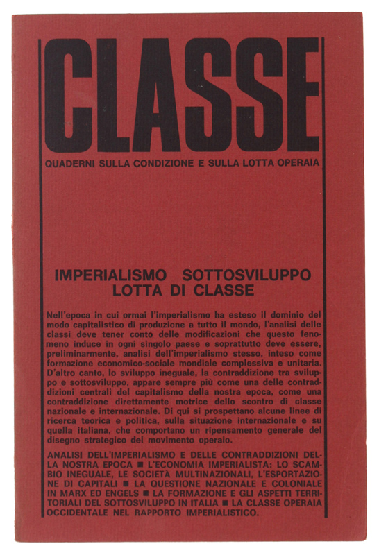 CLASSE. Quaderni sulla condizione e sulla lotta operaia - N. …