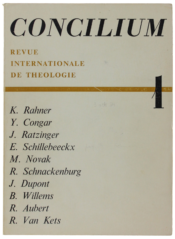 CONCILIUM. Revue Internationale de Théologie. N° 1