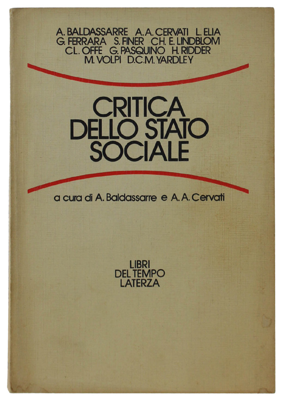 CRITICA DELLO STATO SOCIALE.
