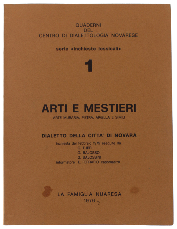 DIALETTO DELLA CITTA' DI NOVARA: Arte Muraria, Pietra, Argilla e …