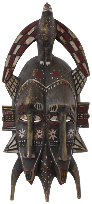 DOUBLE FACED SENUFO TRIBAL MASK FOR LIFE CELEBRATION