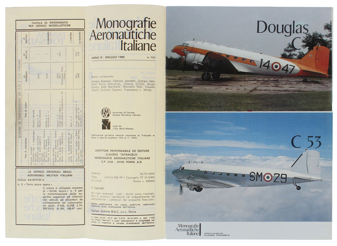 DOUGLAS C-47 C-53 - Monografie Aeronautiche Italiane n. 8 - …