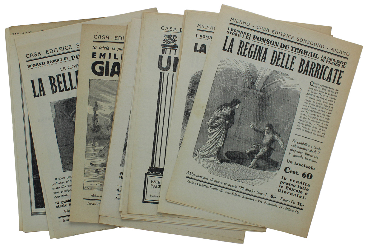 EDIZIONI SONZOGNO: raccolta di 33 volantini pubblicitari primo '900