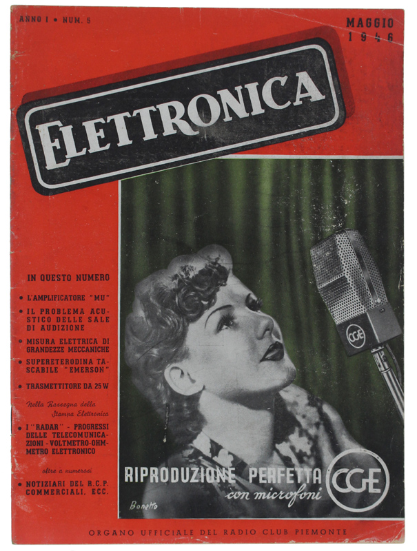 ELETTRONICA - Anno I N. 5, Maggio 1946. Organo ufficiale …