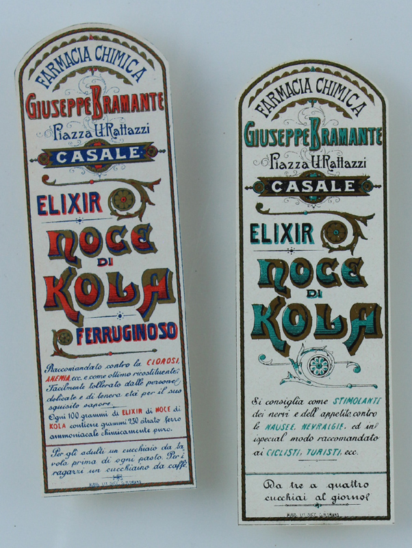 ELIXIR "NOCE DI DI KOLA" due etichette originali nuove 13x4 …