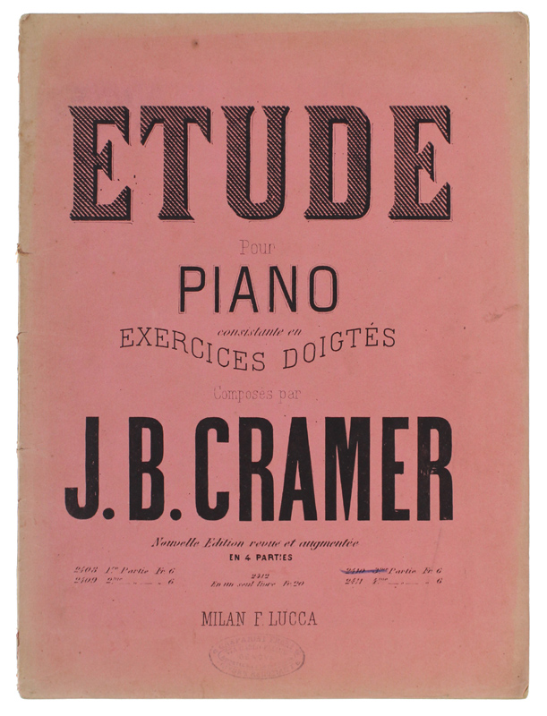 ETUDE POUR PIANO consistante en EXERCICES DOIGTES. En 4 parties: …