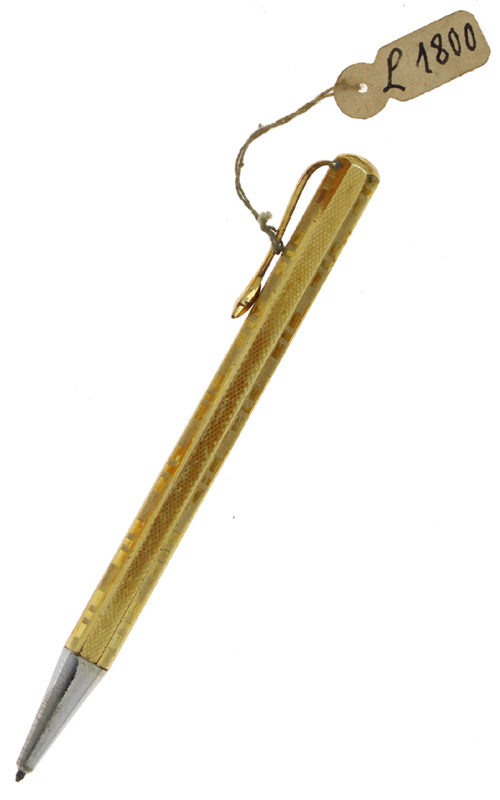 FENDOGRAPH penna portamina vintage (1937), laminata oro. Nuova, con prezzo