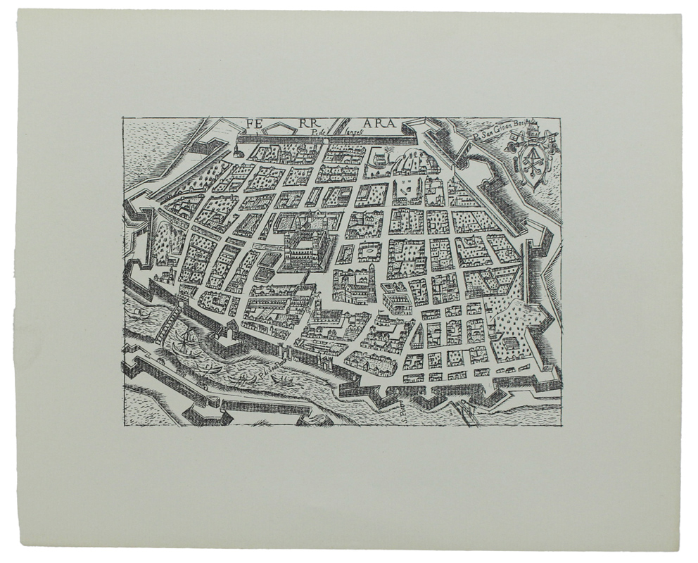 FERRARA: ANTICA MAPPA / VEDUTA - Ristampa anastatica (1970 ca.)