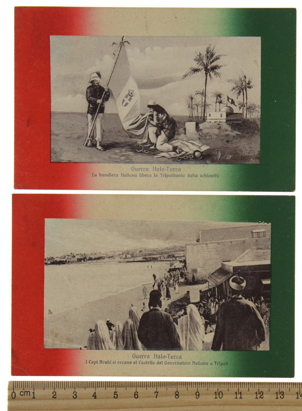 GUERRA ITALO-TURCA: 2 CARTOLINE DELL'EPOCA viaggiate, ottimo stato