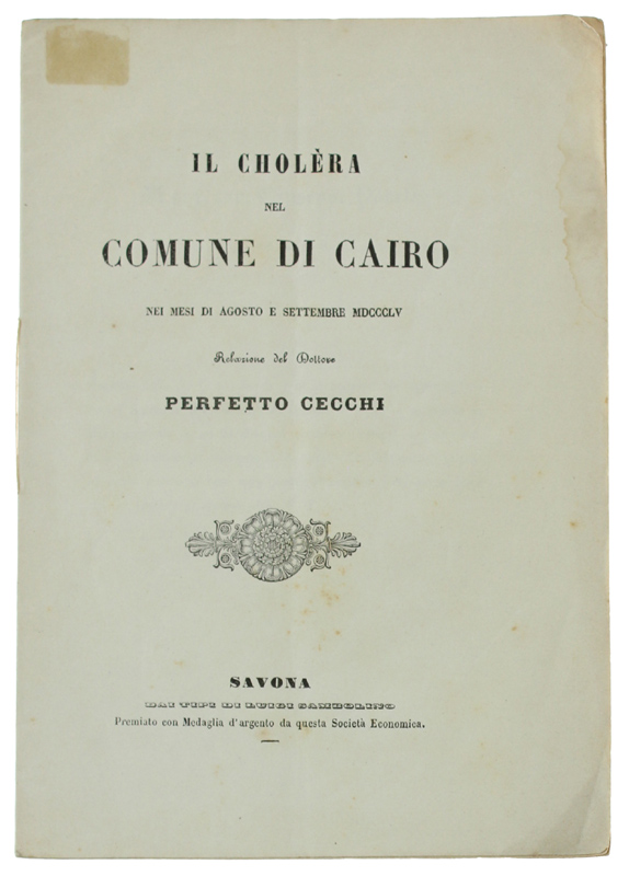 IL CHOLERA NEL COMUNE DI CAIRO mri mesi di agosto …