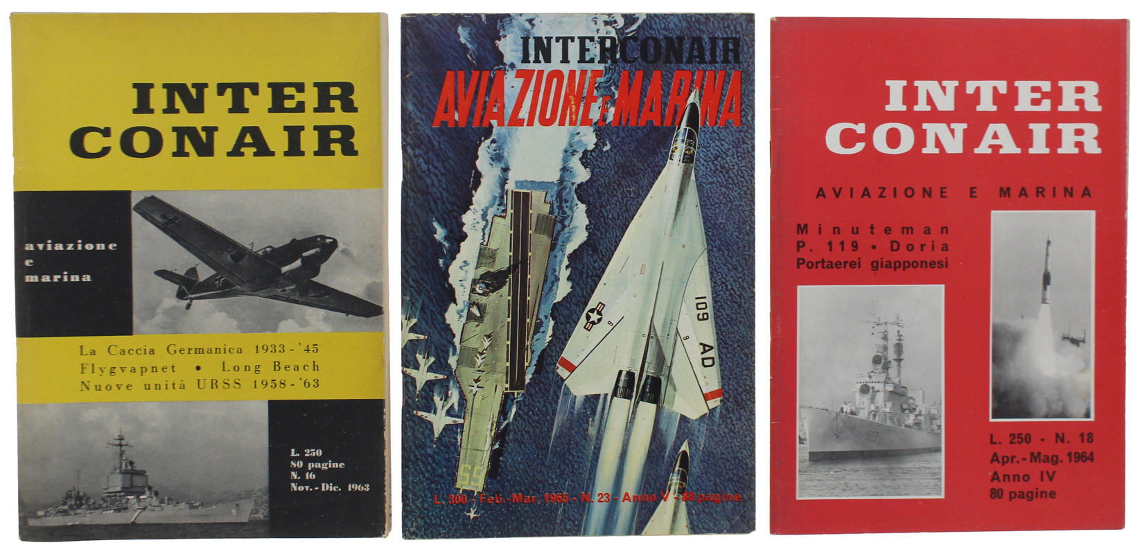 INTERCONAIR Aviazione e Marina n.16/1963 - n.18/1964 - n.23/1965.