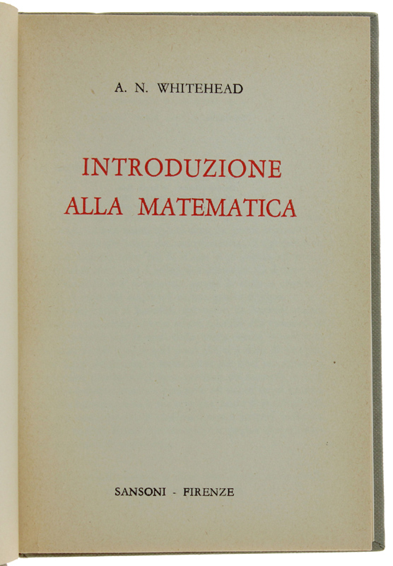 INTRODUZIONE ALLA MATEMATICA