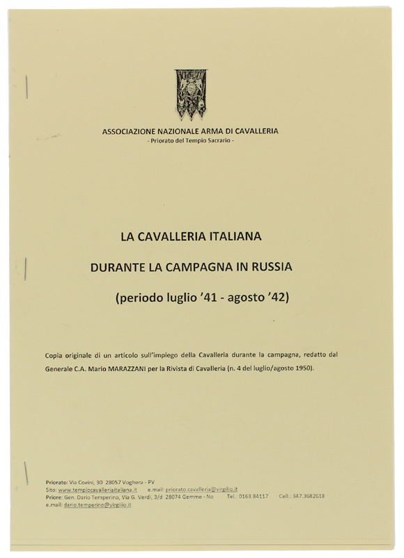 LA CAVALLERIA ITALIANA DURANTE LA CAMPAGNA IN RUSSIA (periodo luglio …