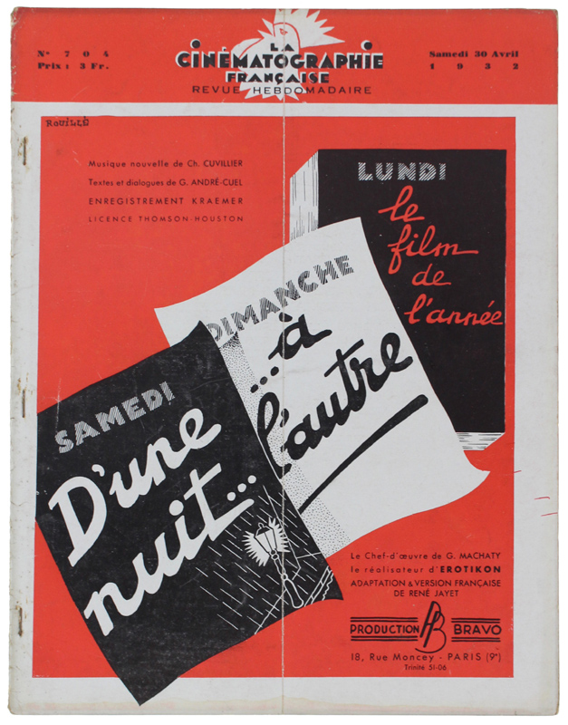 LA CINEMATOGRAPHIE FRANÇAISE N° 704 (complet)