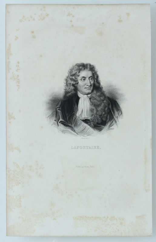 LAFONTAINE. [Gravure authentique du XIXe siècle - original print]