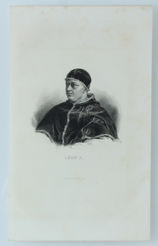 LÉON X. [Gravure authentique du XIXe siècle - original print]