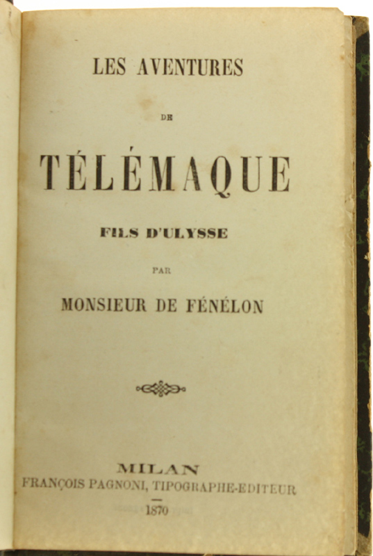 LES AVENTURES DE TELEMAQUE FILS D'ULYSSE.