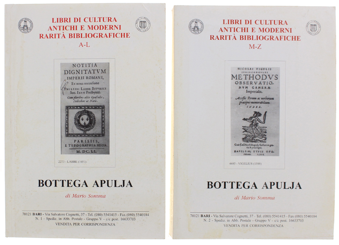 LIBRI DI CULTURA ANTICHI E MODERNI - RARITA' BIBLIOGRAFICHE. Due …