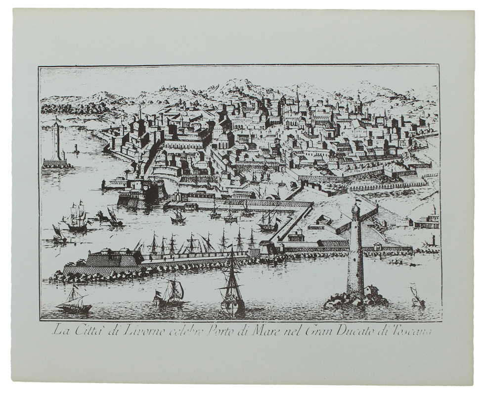 LIVORNO: ANTICA MAPPA / VEDUTA - Ristampa anastatica (1970 ca.)
