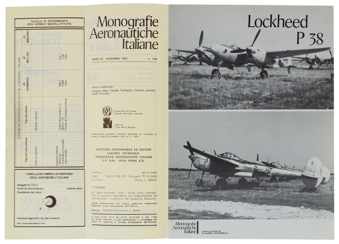 LOCKHEED P 38 - Monografie Aeronautiche Italiane n. 49 - …