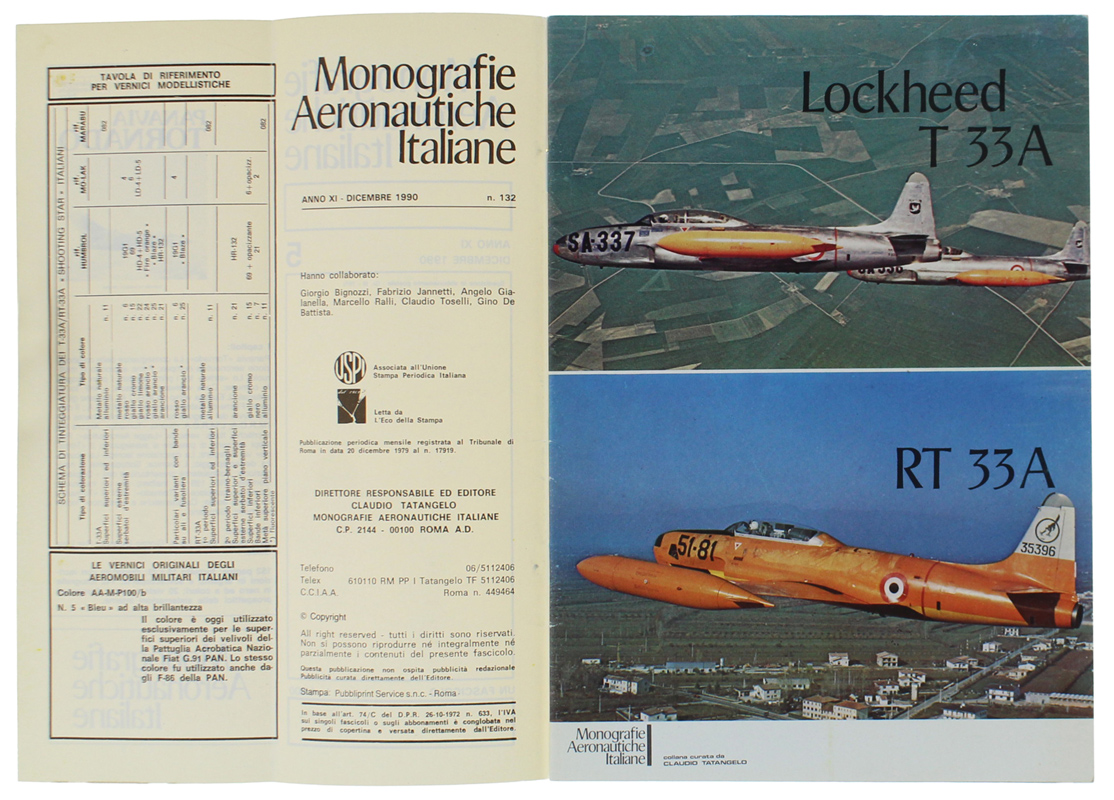 LOCKHEED T 33A - RT33A - Monografie Aeronautiche Italiane n. …