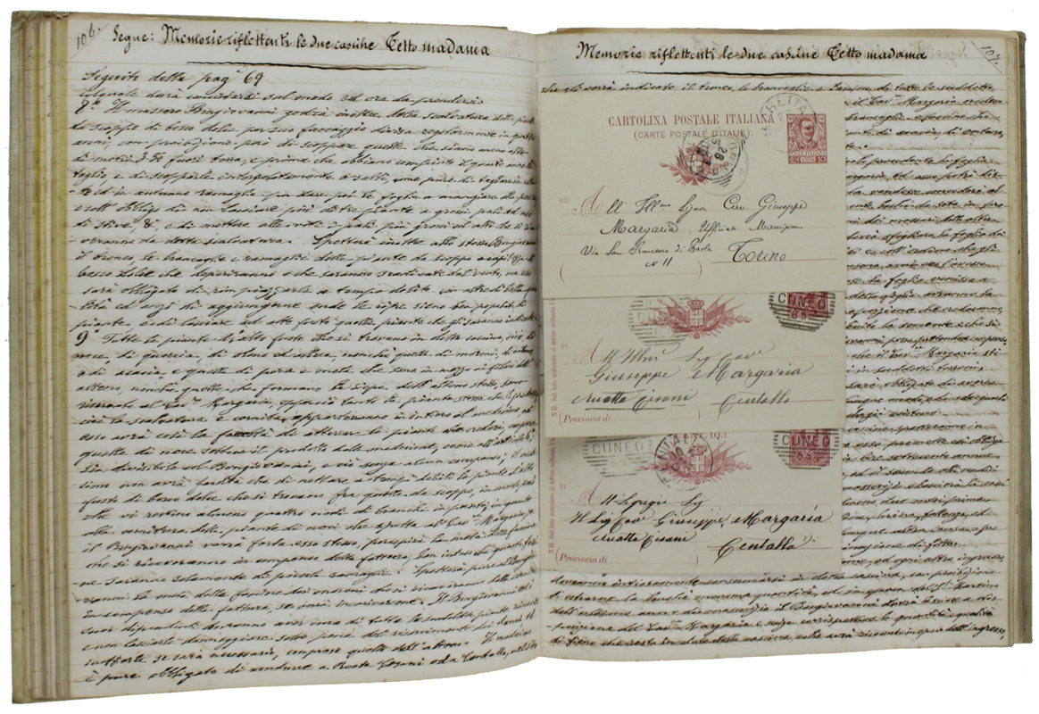 MEMORIALE: raccolta di note manoscritte relative alle cascine "TETTO MADAMA" …