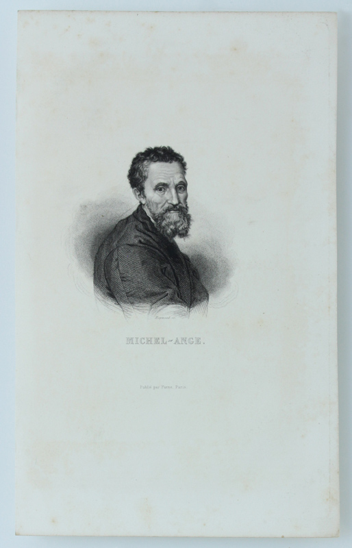 MICHEL-ANGE [Gravure authentique du XIXe siècle - original print]