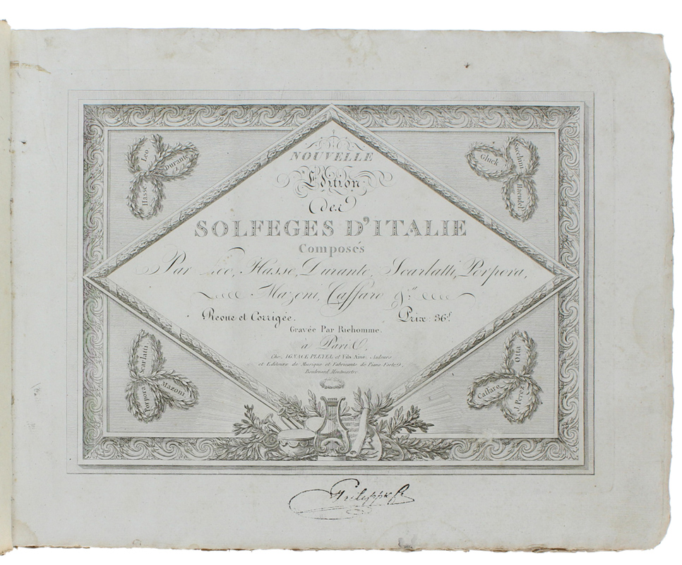 NOUVELLE EDITION DES SOLFEGES D'ITALIE composés par Leo, Hasse, Durante, …