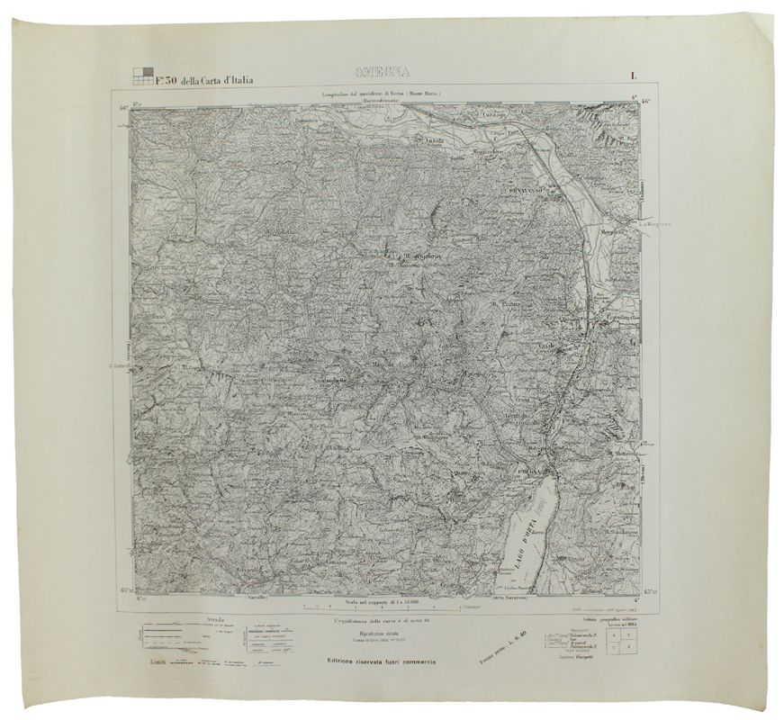 OMEGNA. Foglio 30 - I della Carta d'Italia, scala di …