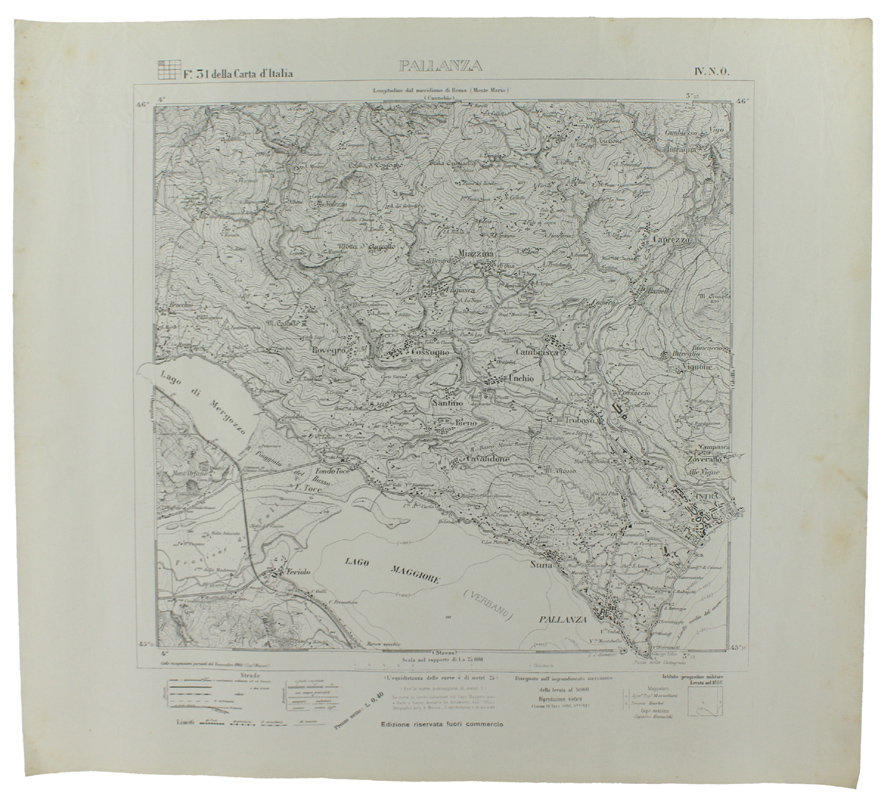 PALLANZA. Foglio 31 - IV NO della Carta d'Italia, scala …