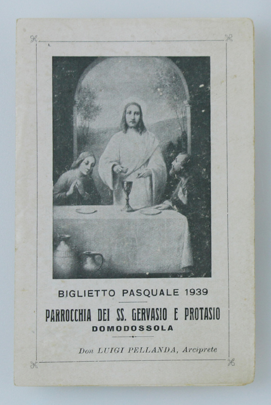 PARROCCHIA DEI SS.GERVASIO E PROTASIO - Domodossola. Biglietto pasquale 1939