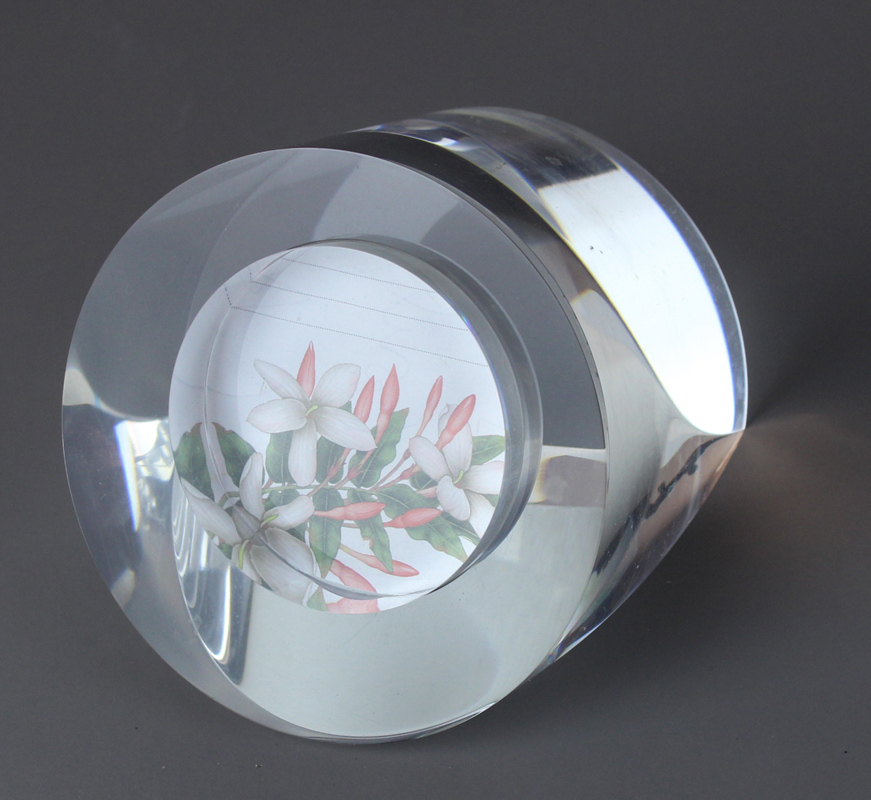 PORTAFOTO DESIGN DA TAVOLO : CILINDRO PLEXIGLAS CM 11x10x9 CIRCA