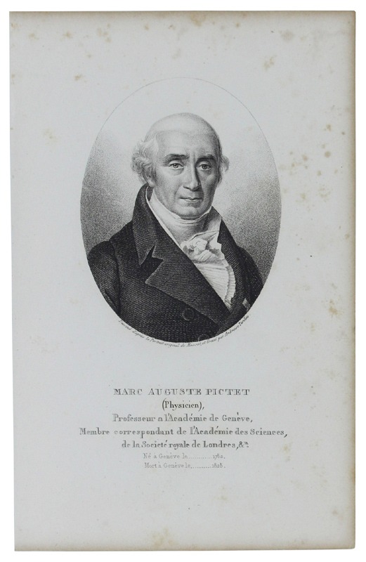 MARC AUGUSTE PICTET (Physicien) 1752-1825. Gravure sur acier dessinée et …