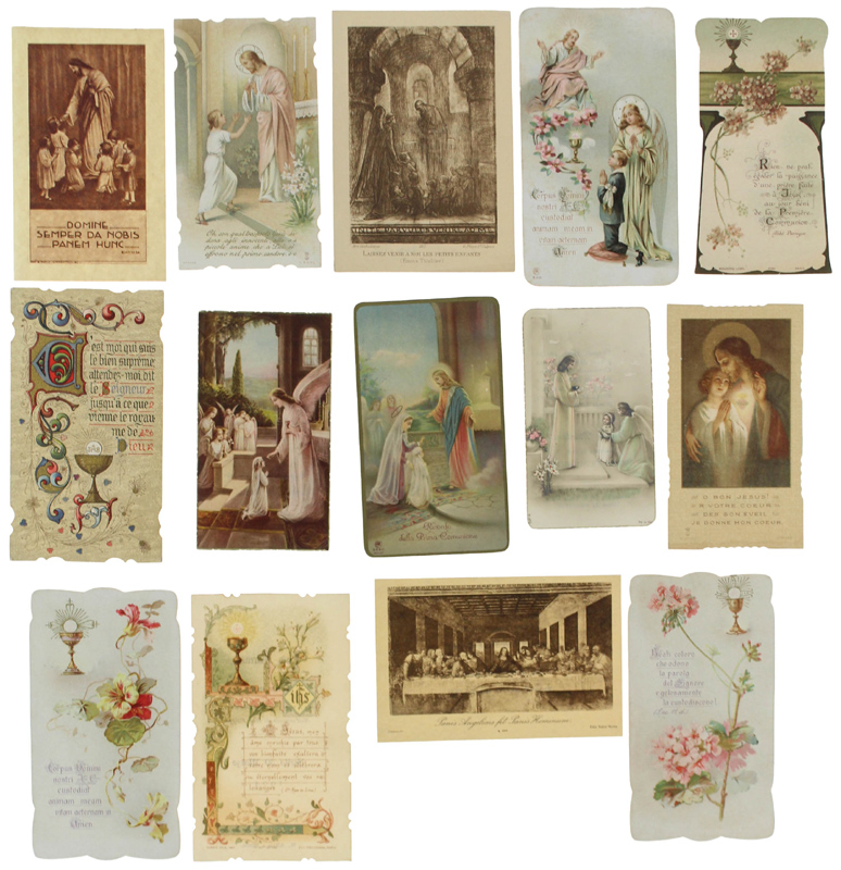 PRIMA COMUNIONE: collezione di 33 ricordini d'epoca (dal 1904 al …