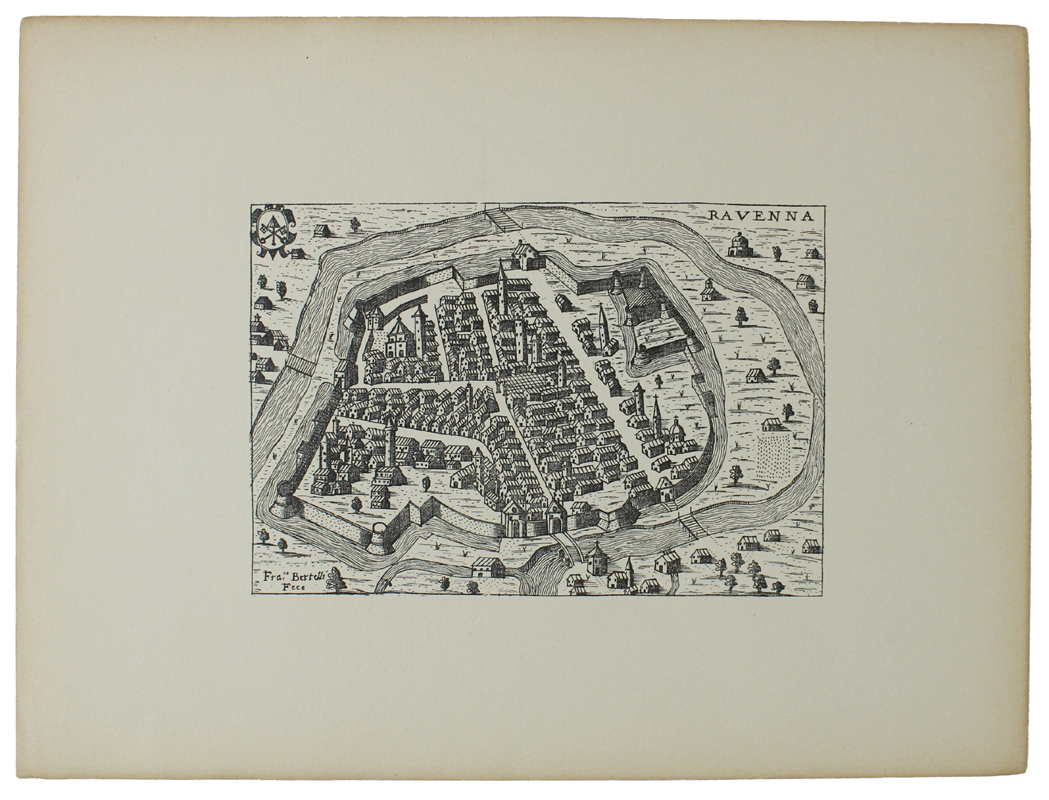 RAVENNA: ANTICA MAPPA / VEDUTA - Ristampa anastatica (1970 ca.)