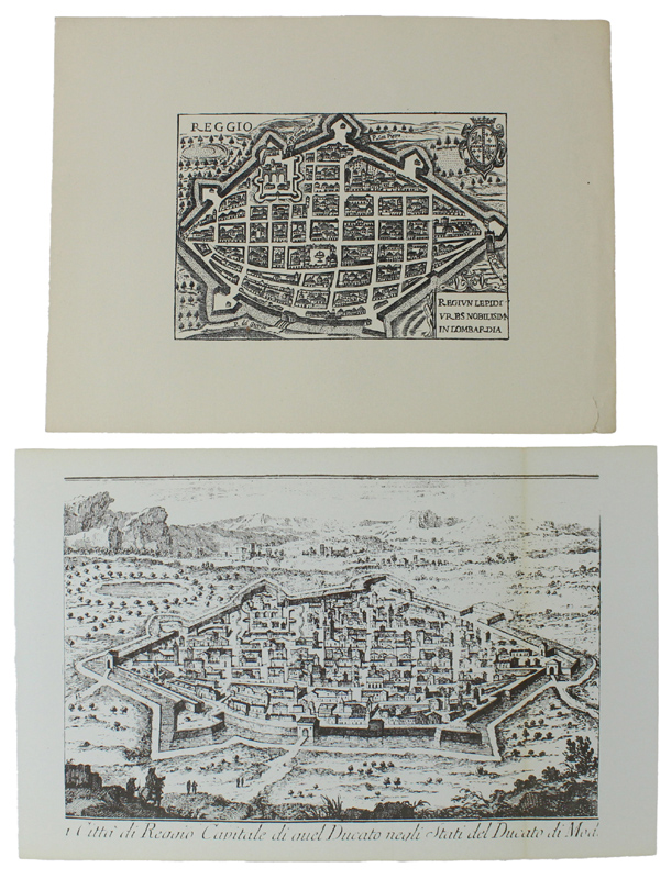 REGGIO EMILIA: DUE ANTICHE MAPPE / VEDUTE - Ristampe anastatiche …