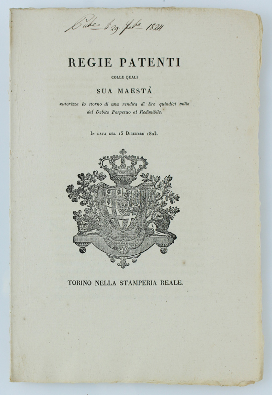 REGIE PATENTI Colle quali S.M. autorizza lo storno di una …