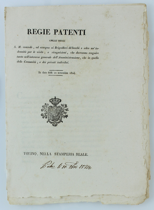 REGIE PATENTI colle quali S.M. concede e assegna a' Brigadieri …