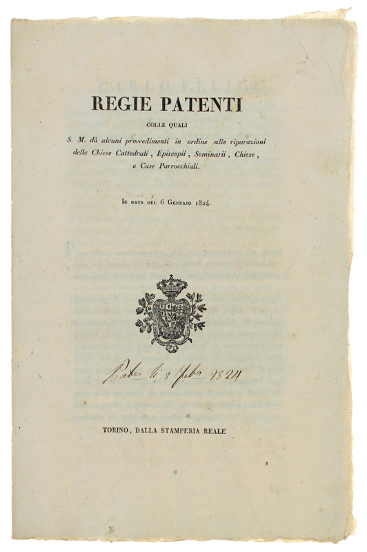 REGIE PATENTI colle quali S.M. dà alcuni provvedimenti in ordine …
