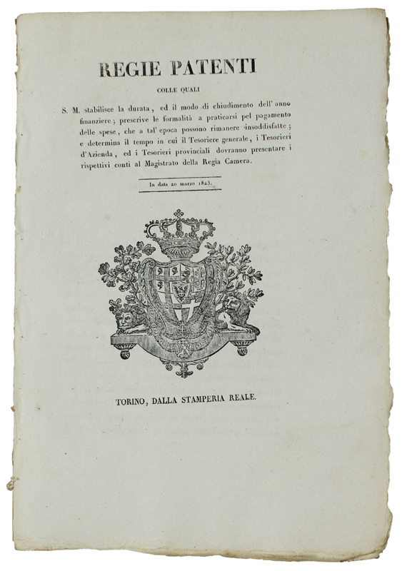 REGIE PATENTI Colle quali S.M. stabilisce . formalità e tempo …