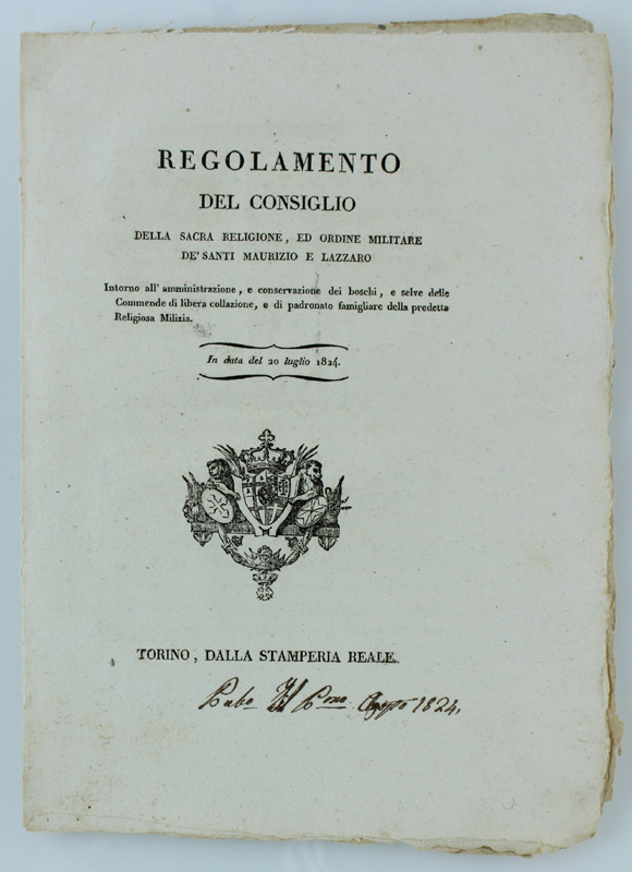 REGOLAMENTO DEL CONSIGLIO DELLA SACRA RELIGIONE, ED ORDINE MILITARE DE' …