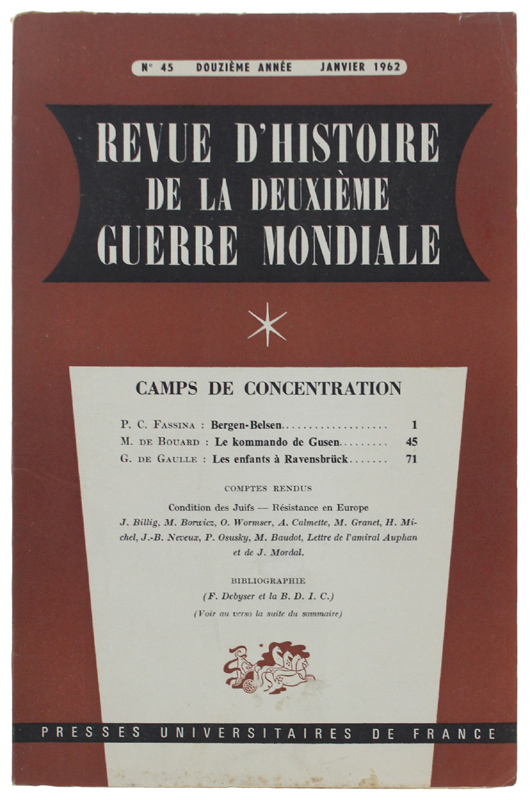 REVUE D'HISTOIRE DE LA DEUXIÈME GUERRE MONDIALE - N. 45 …