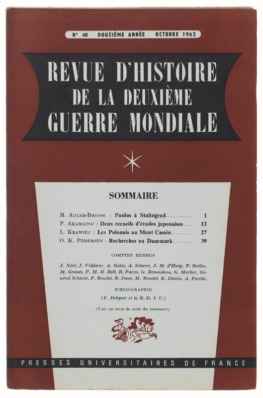 REVUE D'HISTOIRE DE LA DEUXIÈME GUERRE MONDIALE - N. 48 …