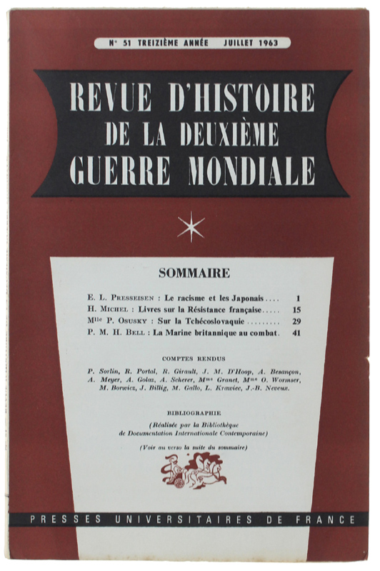 REVUE D'HISTOIRE DE LA DEUXIÈME GUERRE MONDIALE - N. 51 …