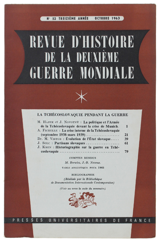 REVUE D'HISTOIRE DE LA DEUXIÈME GUERRE MONDIALE - N. 52 …