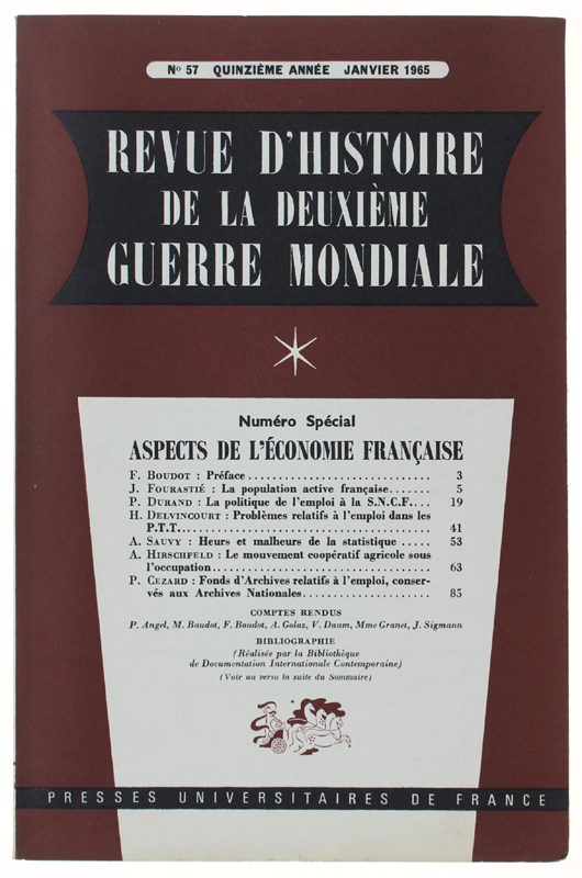 REVUE D'HISTOIRE DE LA DEUXIÈME GUERRE MONDIALE - N. 57 …