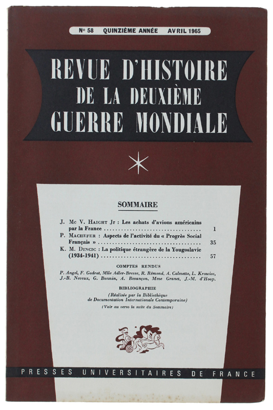REVUE D'HISTOIRE DE LA DEUXIÈME GUERRE MONDIALE - N. 58 …
