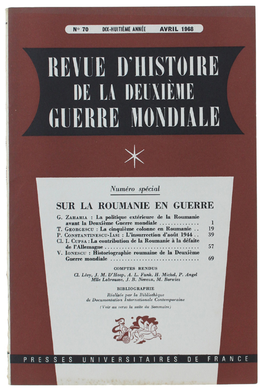 REVUE D'HISTOIRE DE LA DEUXIÈME GUERRE MONDIALE - N. 70 …