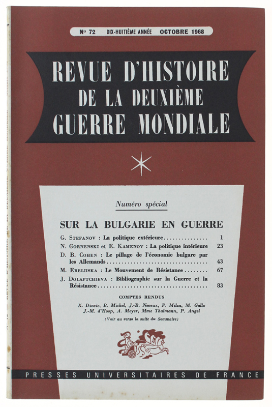 REVUE D'HISTOIRE DE LA DEUXIÈME GUERRE MONDIALE - N. 72 …