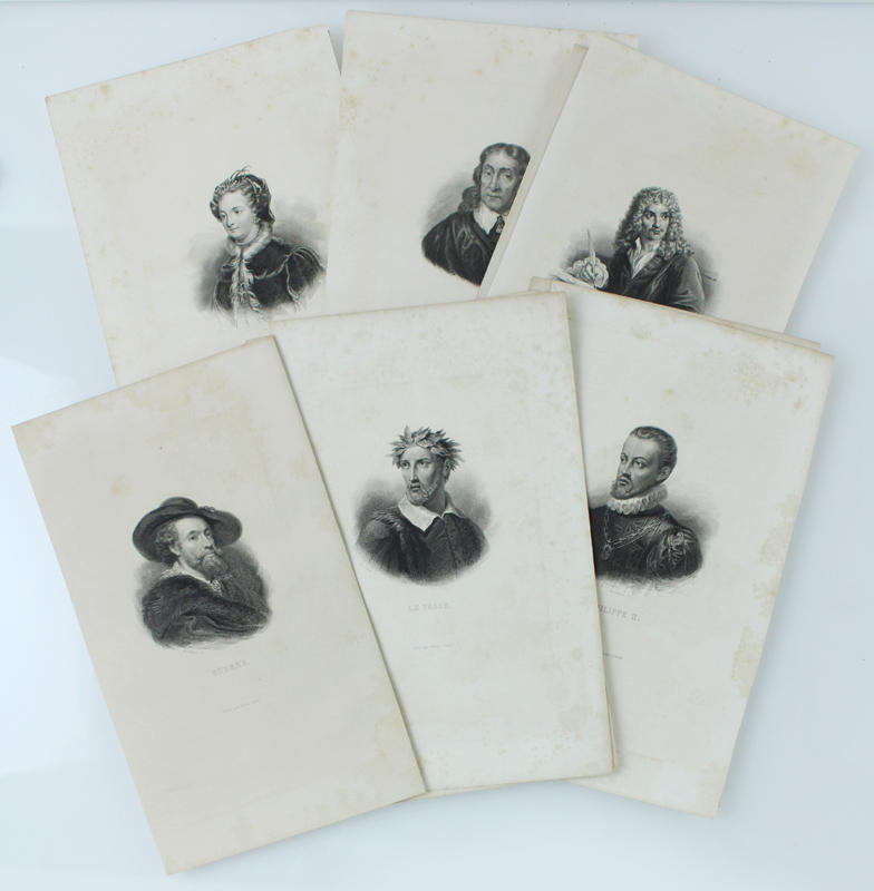 RITRATTI di 16 personaggi storici Gravures authentiques 1840 - Original …